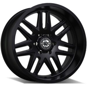 AMERICAN OUTLAW AMERICAN OUTLAW 12 GAUGE, 12 GAUGE GLOSS BLACK MILLED 48157 (17X8.5 ET18 6X139.7)