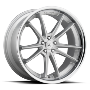Asanti Black ABL-23 SIGMA, Brushed Silver Chrome Lip (9X22 ET32 5x112 d72.6)