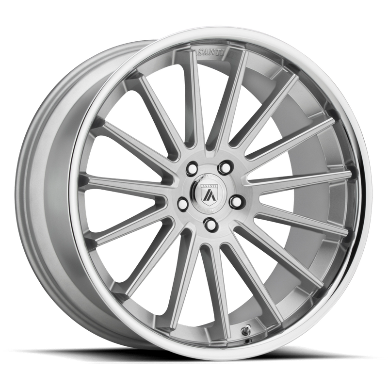Asanti Black ABL-24 BETA, Brushed Silver Chrome Lip (10.5X22 ET35 5x112 d72.6)