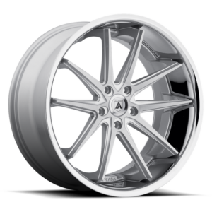 Asanti Black ABL-5 ALTAIR, Silver Machined SS Lip (10X20 ET45 5x114.3 d74.1)