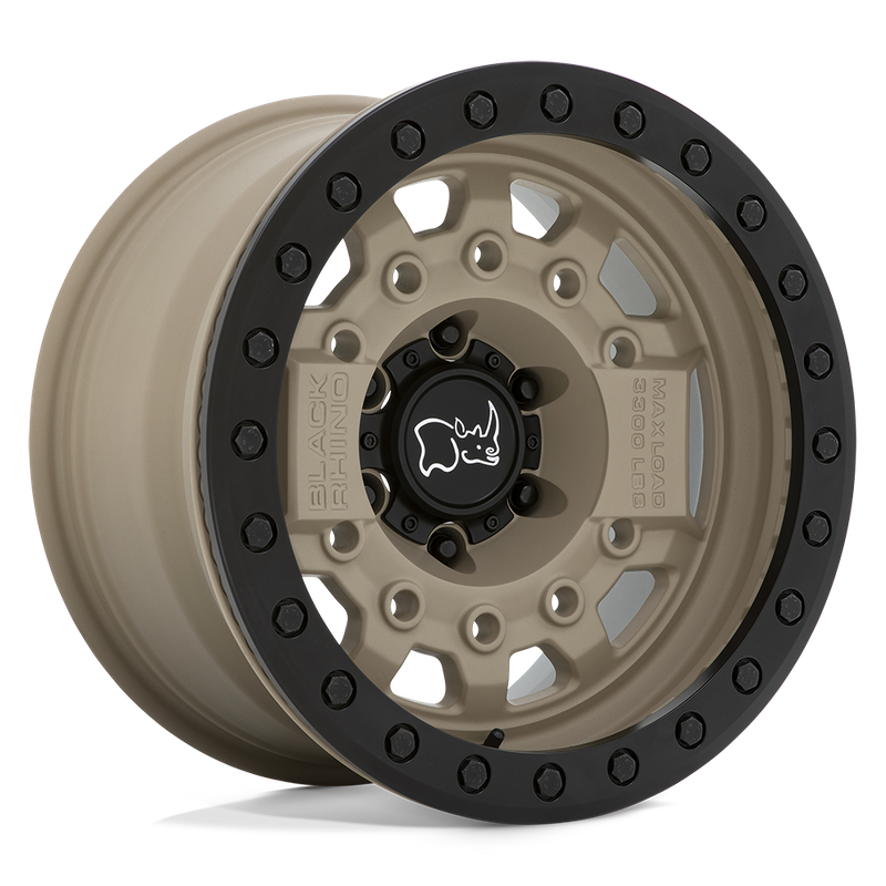 Black Rhino AVENGER BEADLOCK, DESERT SAND W/ BLACK HARDWARE (17x8.5 ET0 6x139.7)