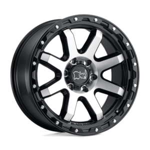 Black Rhino COYOTE, GLOSS BLACK W/ MACHINED FACE & STAINLESS BOLTS (18x9 ET6 8x180)