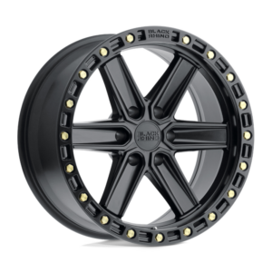 Black Rhino HENDERSON, MATTE BLACK W/ BRASS BOLTS (17x9 ET-12 6x139.7)