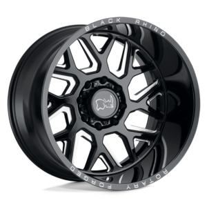 Black Rhino REAPER, GLOSS BLACK & MILLED (22x14 ET-76 5x127)