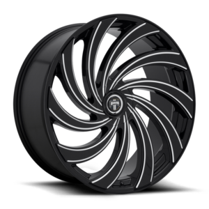 DUB 1PC S239 DELISH, GLOSS BLACK MILLED (24x10 ET5 5x115/5x120)