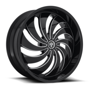 DUB 1PC S242 COJONES, GLOSS BLACK MILLED (24x10 ET5 5x115/5x120)