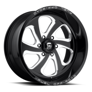 Fuel 1PC D587 FLOW, GLOSS BLACK MILLED (20x10 ET-18 6x135)