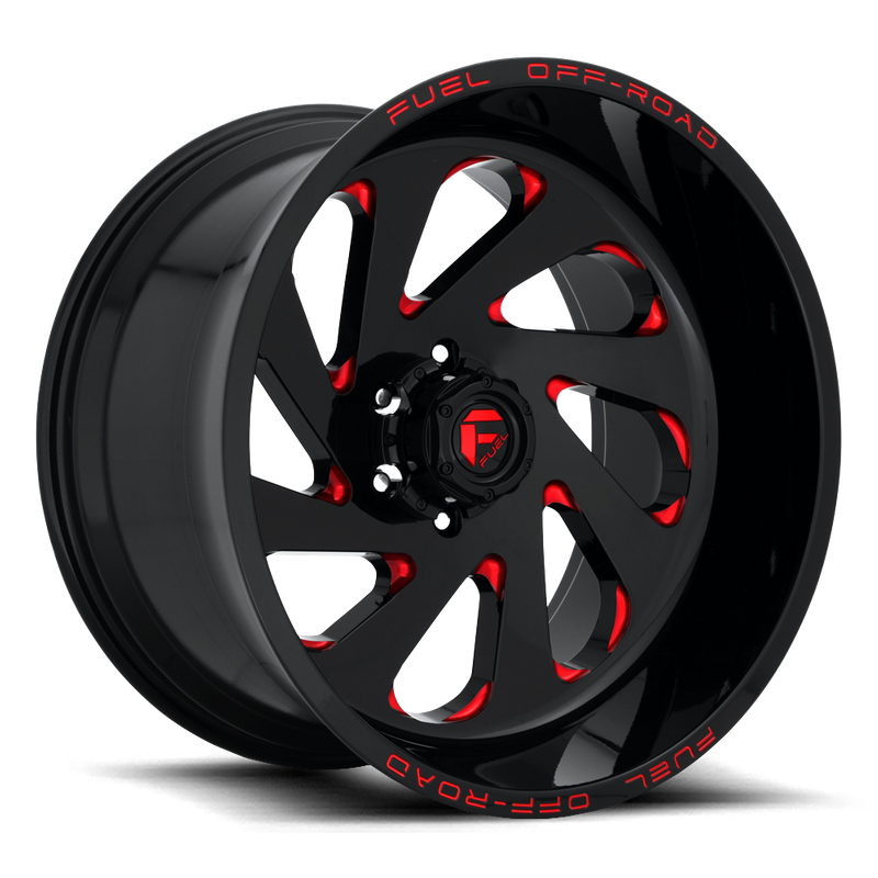 Fuel 1PC D638 VORTEX, GLOSS BLACK RED TINTED CLEAR (22x12 ET-44 8x165.1)