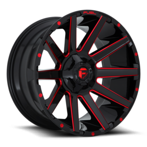 Fuel 1PC D643 CONTRA, GLOSS BLACK RED TINTED CLEAR (22x12 ET-44 5x114.3/5x127)