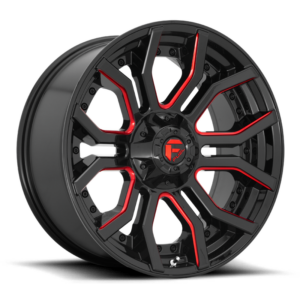 Fuel 1PC D712 RAGE, GLOSS BLACK RED TINTED CLEAR (22x10 ET-18 5x127/5x139.7)