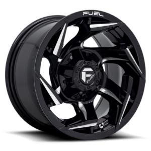 Fuel 1PC D753 REACTION, Gloss Black Milled (15x8 ET-12 5x139.7)
