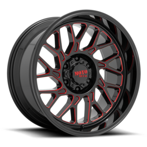 Moto Metal MO805, Gloss Black Milled With Red Tint (22x10 ET-18 5x127)
