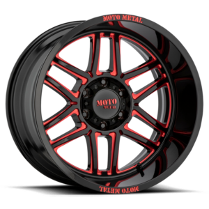 Moto Metal MO992 FOLSOM, Gloss Black Milled With Red Tint (20x10 ET-18 5x127)