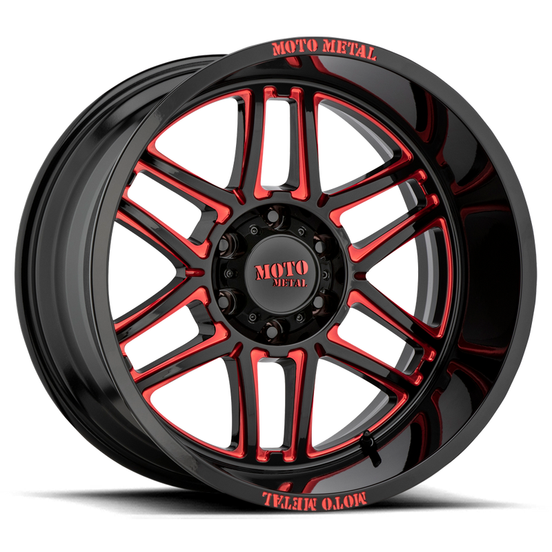 Moto Metal MO992 FOLSOM, Gloss Black Milled With Red Tint (20x10 ET-18 6x139.7)