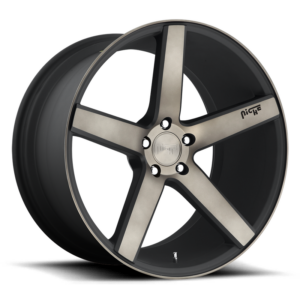 Niche 1PC M134 MILAN, MATTE BLACK MACHINED WITH DOUBLE DARK TINT (22x10 ET35 5x127)