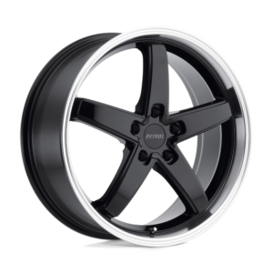 Petrol P1B, GLOSS BLACK W/ MACHINED CUT LIP (17x8 ET32 5x112)