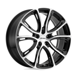 Petrol P5A, GLOSS BLACK W/ MACHINED CUT FACE (17x7.5 ET32 5x112)