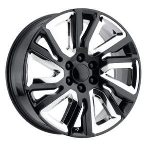 OE Creations PR202, Gloss Black With Chrome Accents (22x9 ET28 6x139.7)