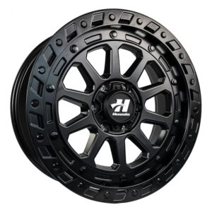 HUSSLA INVADOR, FULL MATTE BLACK WITH BLACK BOLTS (16X9
 ET-10 6X139.7)