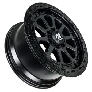 HUSSLA INVADOR, FULL MATTE BLACK WITH BLACK BOLTS (16X9
 ET-20 5X150)