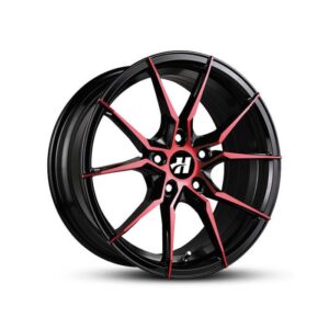 HUSSLA SPIDER, GLOSS BLACK CANDY RED FACE (20X8.5
 ET25 6X114.3)
