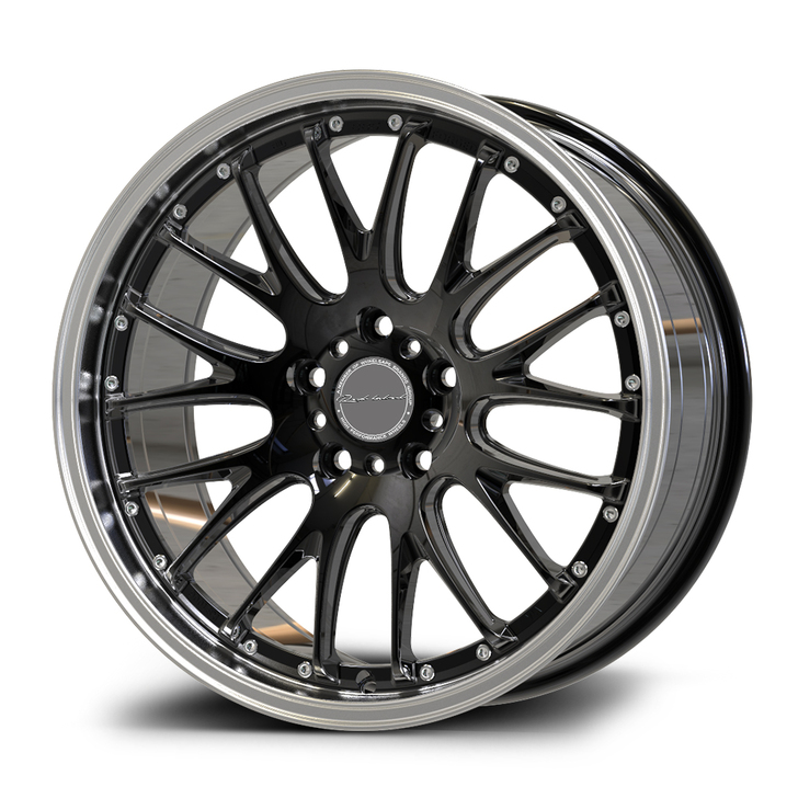 RED LABEL RD230-RVT RED LABEL, MACHINED LIP BLACK + RIVET (18X8.5 ET35 5X114.3)