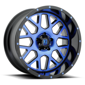XD XD820 GRENADE, Satin Black Machined Face With Blue Tinted Clear Coat (20x10 ET-24 5x127)