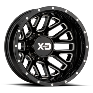 XD XD843 GRENADE DUALLY, Gloss Black Milled - Rear (17x6.5 ET-140 8x200)