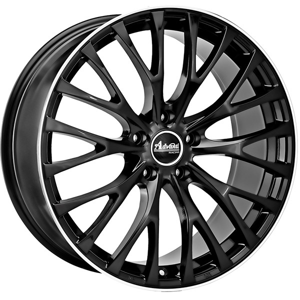 ADVANTI RACING CAESAR GLOSS BLACK W POLISHED EDGE, (19X8.5 ET30 5X120)