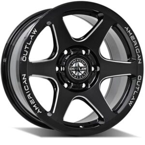 AMERICAN OUTLAW AMERICAN OUTLAW BENELLI, BENELLI GLOSS BLACK MILLED (17X8.5 ET18 6X139.7)