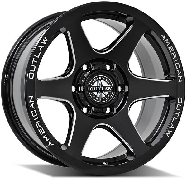 AMERICAN OUTLAW AMERICAN OUTLAW BENELLI, BENELLI GLOSS BLACK MILLED (17X8.5 ET18 6X139.7)