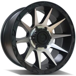 AMERICAN OUTLAW AMERICAN OUTLAW CORD, CORD SATIN BLACK W MACHINED FACE (17X8.5 ET5 6X139.7)
