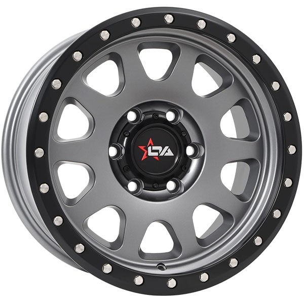 OFFROAD ARMOUR OFFROAD ARMOUR CRUSHER, CRUSHER SATIN GREY W SATIN BLACK LIP (17X9 ET12 6X139.7)