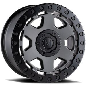 MANDRUS MANDRUS FORSCHER, FORSCHER MATTE GUNMETAL W BLACK LIP (16X8 ET45 6X130)