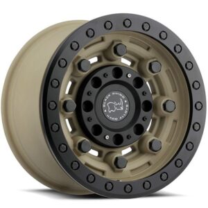 BLACK RHINO GARRISON BEADLOCK DESERT W MATTE BLACK LIP RING, (17X8.5 ET-32 5X127)