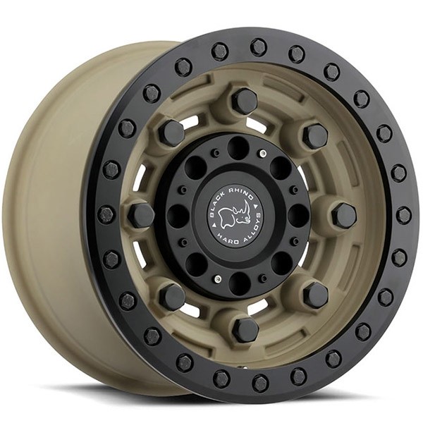 BLACK RHINO GARRISON BEADLOCK DESERT W MATTE BLACK LIP RING, (17X8.5 ET-32 5X127)