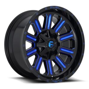 FUEL FUEL HARDLINE, HARDLINE D646 GLOSS BLACK W CANDY BLUE (20X12 ET-44 8X165.1)
