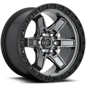 FUEL KICKER 6 D698 ANTHRACITE W BLACK LIP,  (17X9 ET-12 6X135)