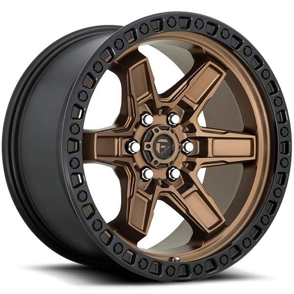 FUEL KICKER 6 D699 BRONZE W BLACK LIP, (17X9 ET-12 6X139.7)