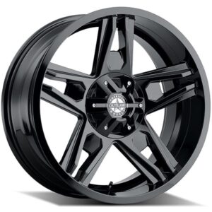 AMERICAN OUTLAW AMERICAN OUTLAW LONESTAR, LONESTAR SATIN BLACK MILLED (17X8.5 ET18 6X139.7)