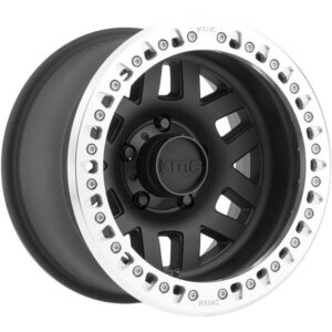 KMC MACHETE CRAWL KM229 SATIN BLACK W MACHINED BEAD RING,  (17X9 ET-38 8X165.1)