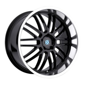 BEYERN MESH GLOSS BLACK W MIRROR CUT LIP, (19X9.5 ET15 5X120)