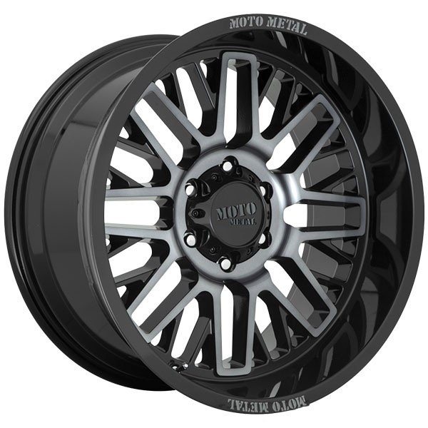 MOTO METAL MOTO METAL MO802, MO802 GLOSS BLACK MACHINED W GREY TINT (22X10 ET-18 6X135)