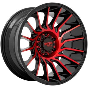 MOTO METAL MOTO METAL MO807 SHOCKWAVE, MO807 SHOCKWAVE GLOSS BLACK MACHINED W RED TINT (20X10 ET-18 5X127)