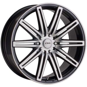 CSA NITROUS GUNMETAL BLACK W MACHINE FACE,  (17X7 ET40 5X108)