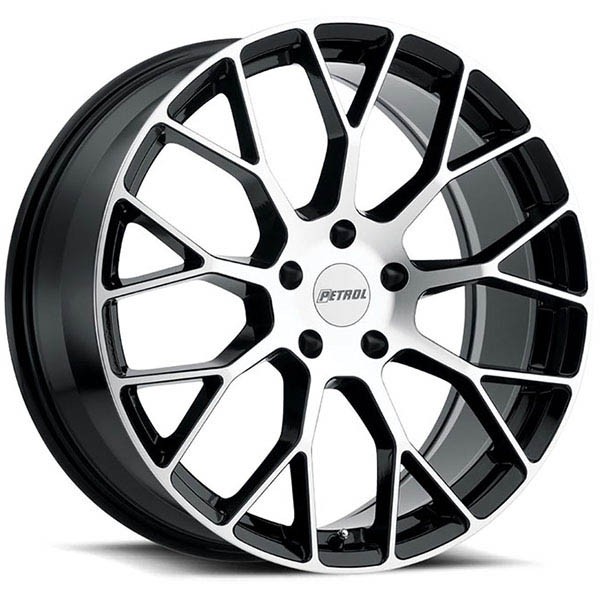 PETROL PETROL P2B, P2B GLOSS BLACK W MACHINED FACE (20X8.5 ET40 5X114.3)