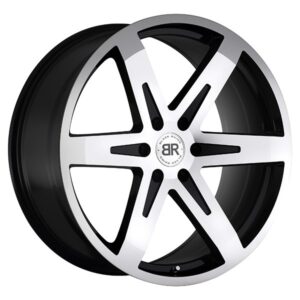 BLACK RHINO PEAK GLOSS BLACK W MACHINED FACE,  (20X9 ET20 6X114.3)