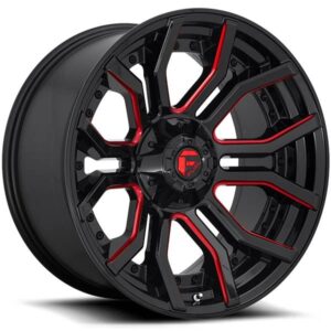 FUEL RAGE D712 GLOSS BLACK W CANDY RED,  (22X10 ET-18 8X165.1)
