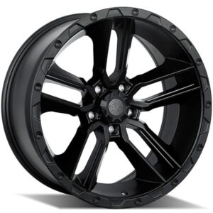 AMERICAN OUTLAW AMERICAN OUTLAW RAILCAR 5, RAILCAR 5 SATIN BLACK (17X8.5 ET18 5X120)