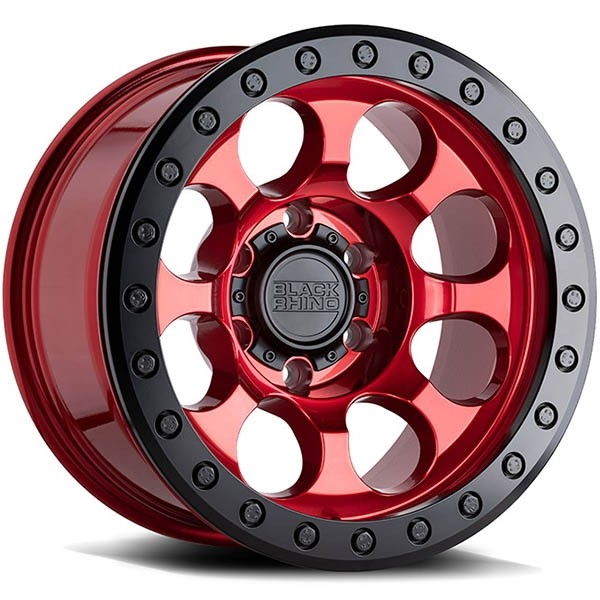 BLACK RHINO RIOT BEADLOCK CANDY RED W BLACK RING, (17X8.5 ET-30 6X139.7)